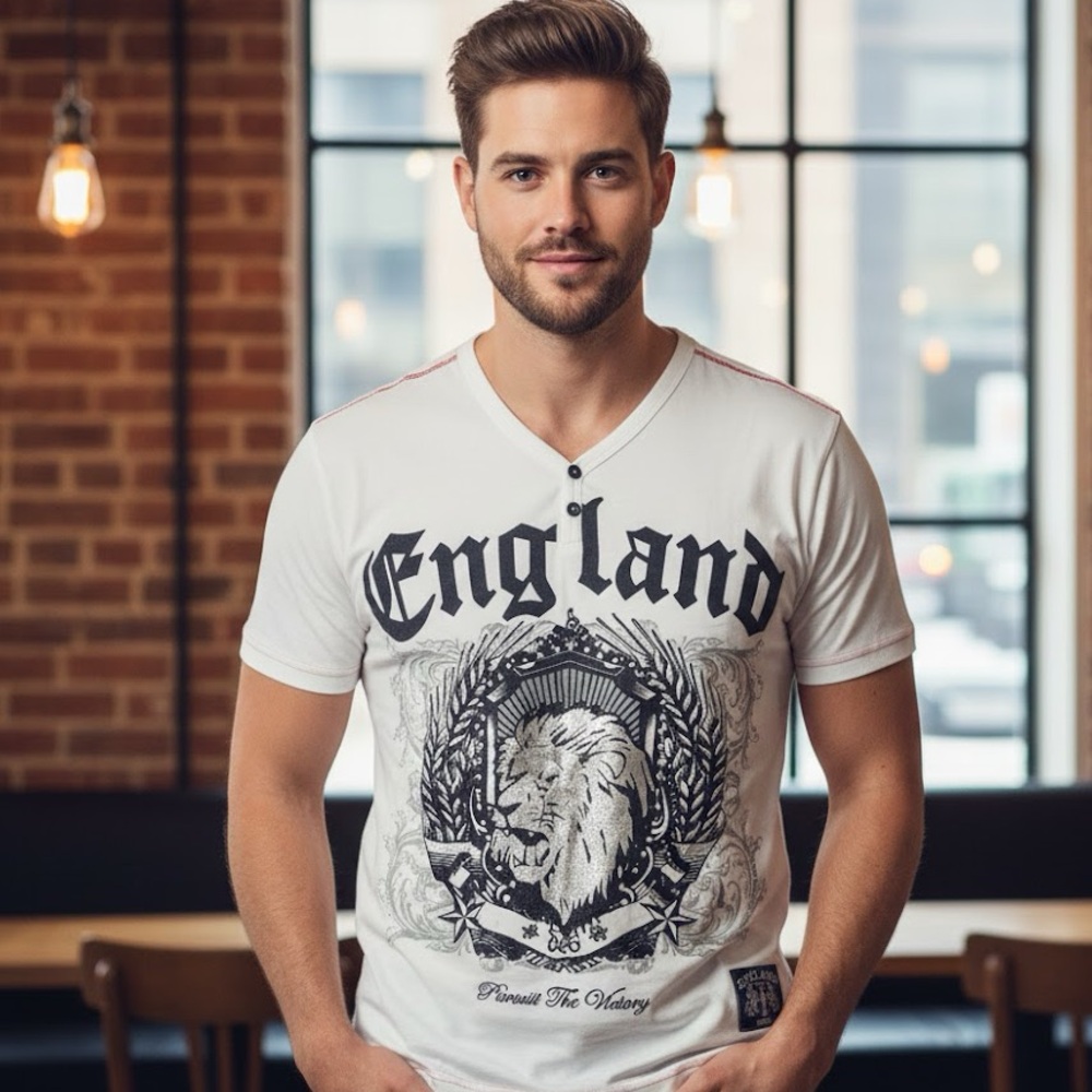 MEN’S ENGLAND 66 GRAPHIC JERSEY TSHIRT SZ S 1966 WORLD CUP FIFA LION PRIDE